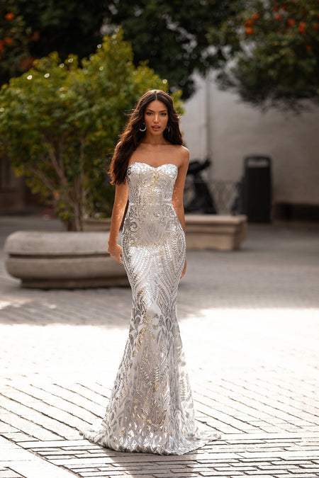 Madena Sequin Gown - Gold