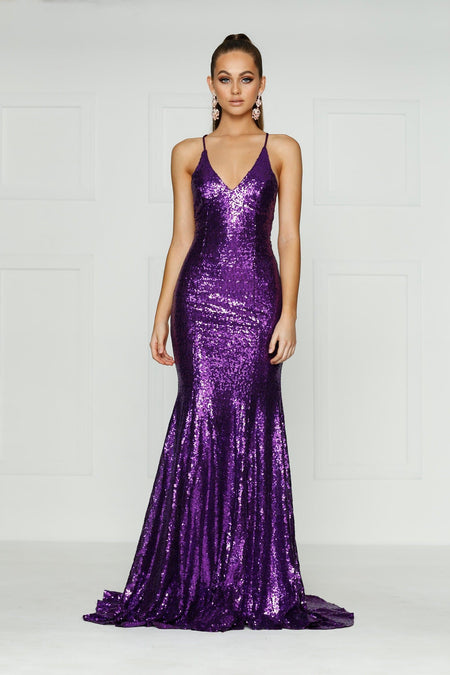 Kendall Sequin Gown - Black
