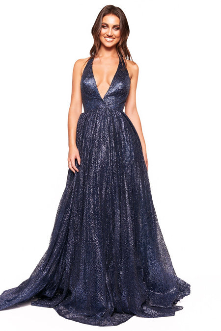 Pia Shimmering Gown - Ice Blue