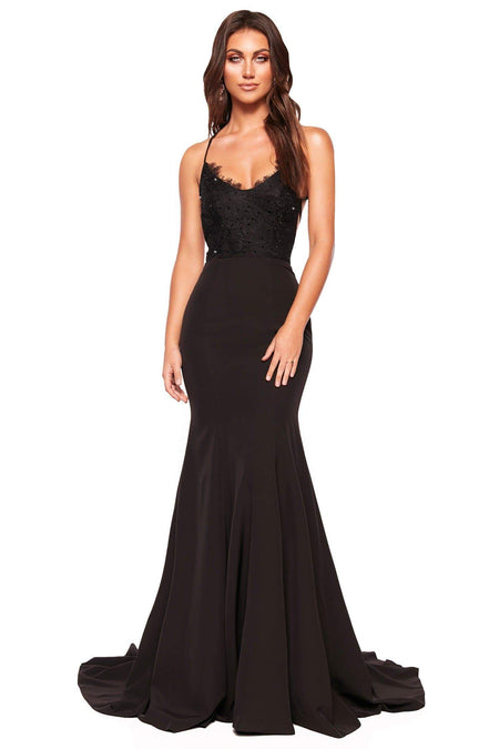 Kara Sequin Gown - Black