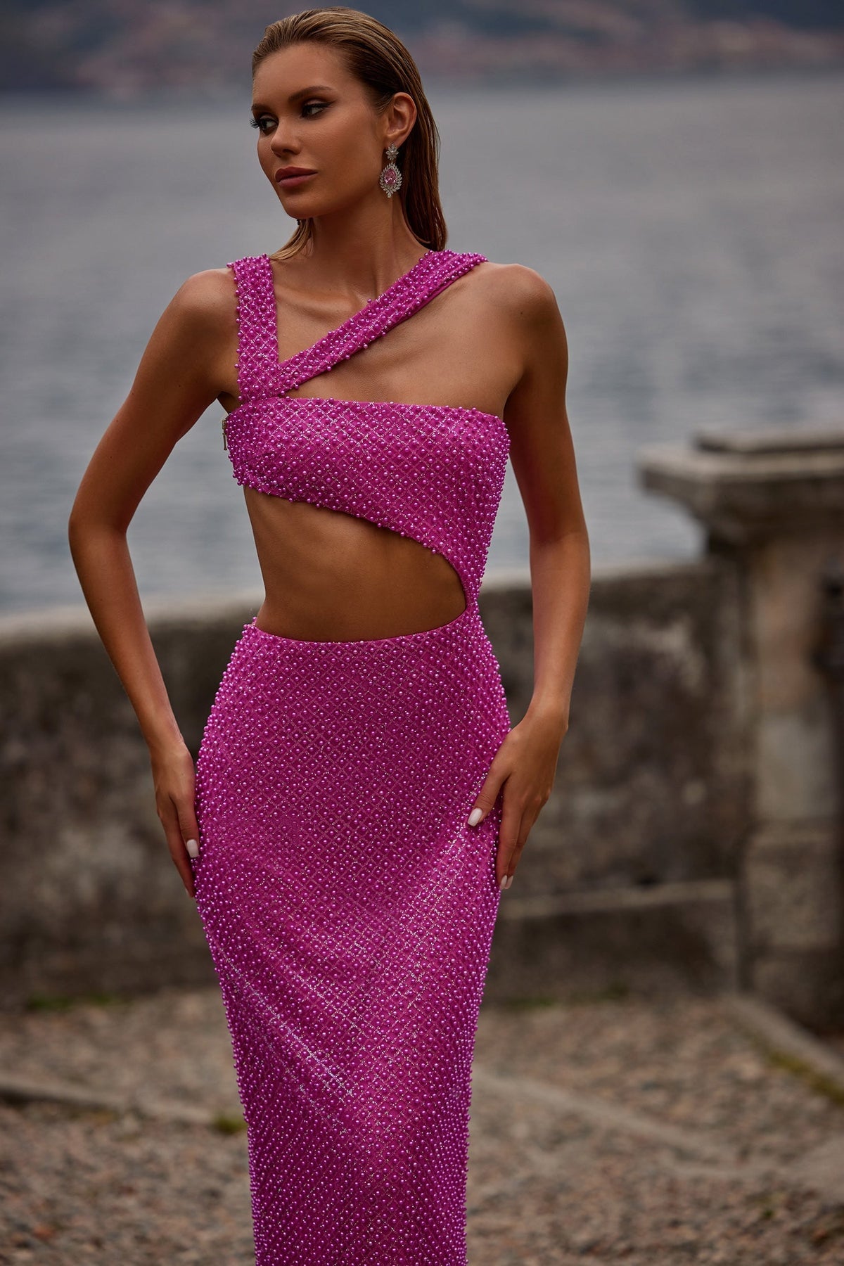 Alamour The Label Sale Sample - Fioretta Dress Fioretta Hot Pink Beaded Dress | Afterpay | Klarna | Zip Pay