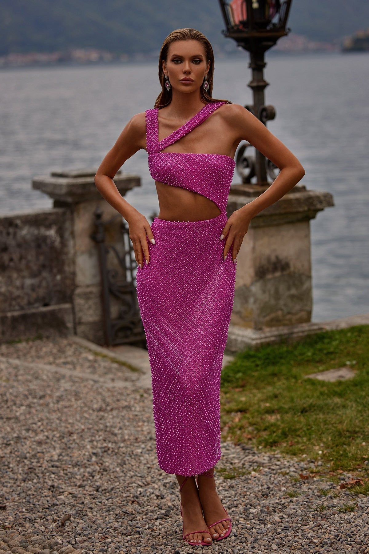 Alamour The Label Sale Sample - Fioretta Dress Fioretta Hot Pink Beaded Dress | Afterpay | Klarna | Zip Pay