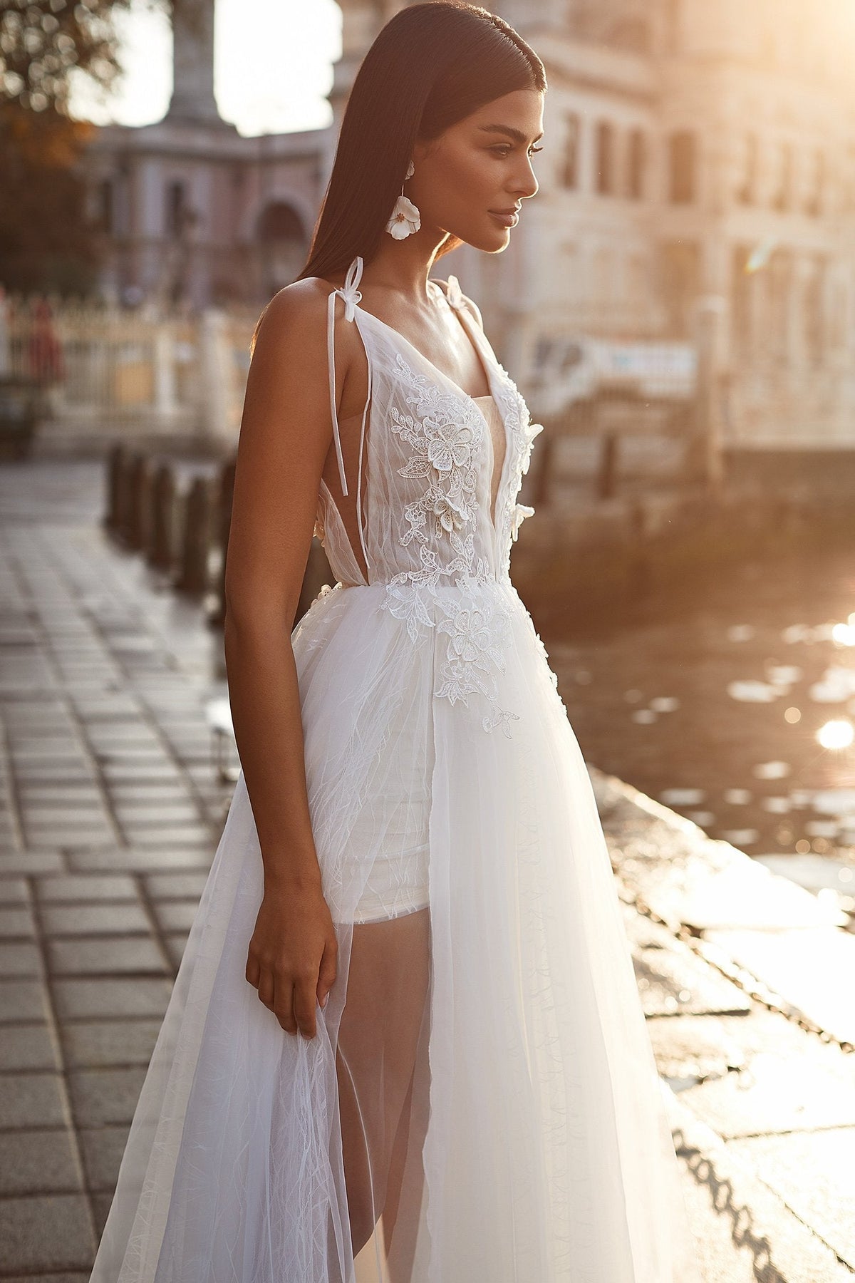 Sanem High Slit Mini Skirt Bridal Gown | Afterpay | Klarna Sanem High Slit Mini Skirt Bridal Gown | Afterpay | Klarna