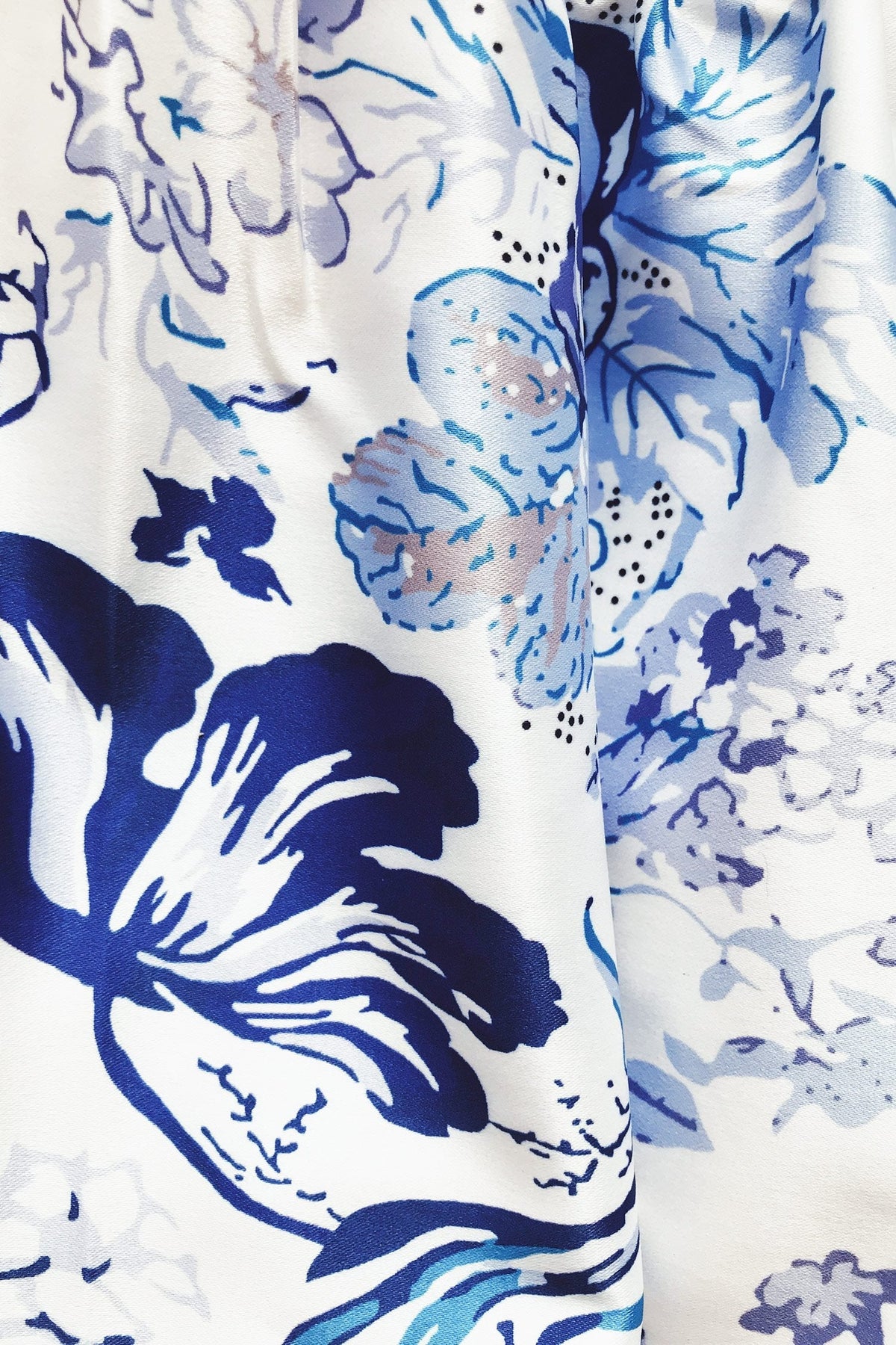 Ksenia Kids Dress - Blue & White Floral Maxi Dress with Tie-Up Sleeves