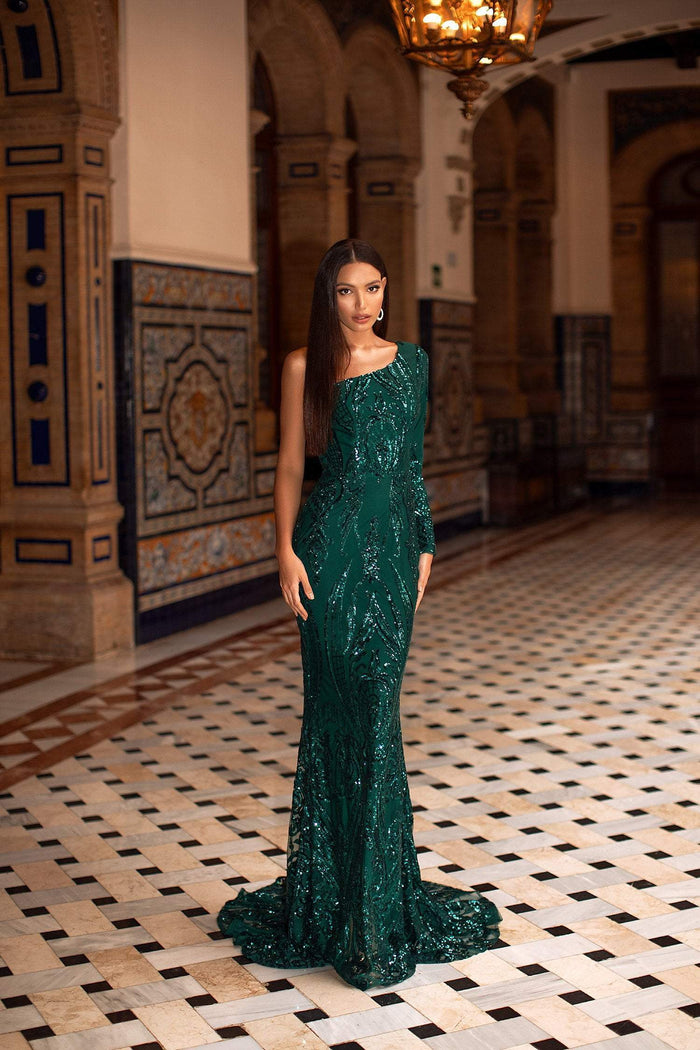 Alamour The Label RTW Sequin Jaime Sequin Gown - Emerald Jaime Emerald Sequin Gown | Afterpay | Klarna | Zip Pay