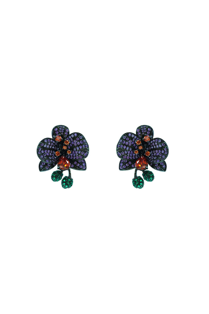 Alamour The Label Earrings Amandine Black Floral Studs Amandine Black Floral Studs | Afterpay | Klarna | Zip Pay