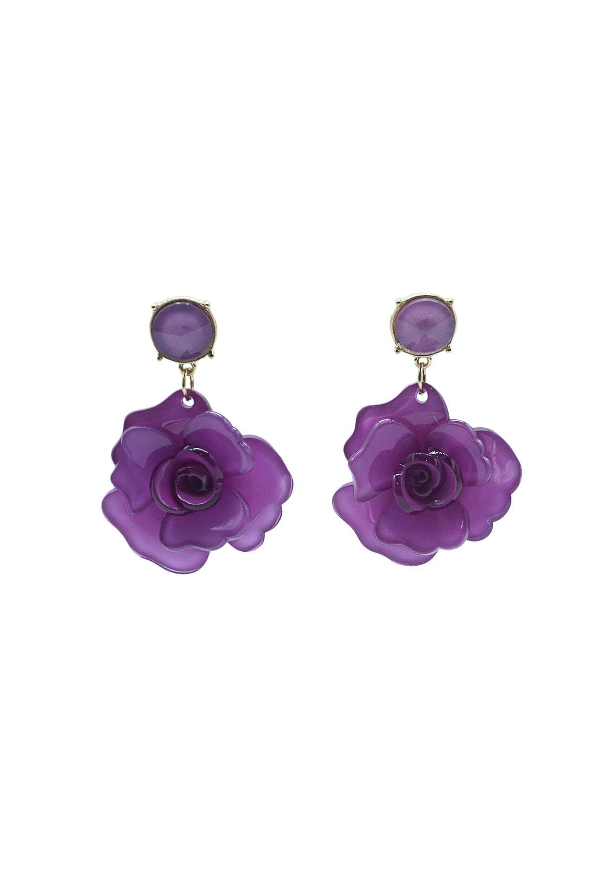 Camilla Violet Acrylic Flower Earrings