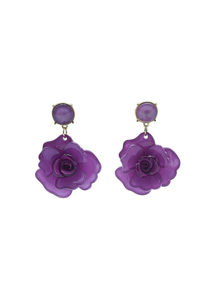 Alamour The Label Earrings Camilla Violet Acrylic Flower Earrings Camilla Violet Acrylic Flower Earrings | Afterpay | Klarna