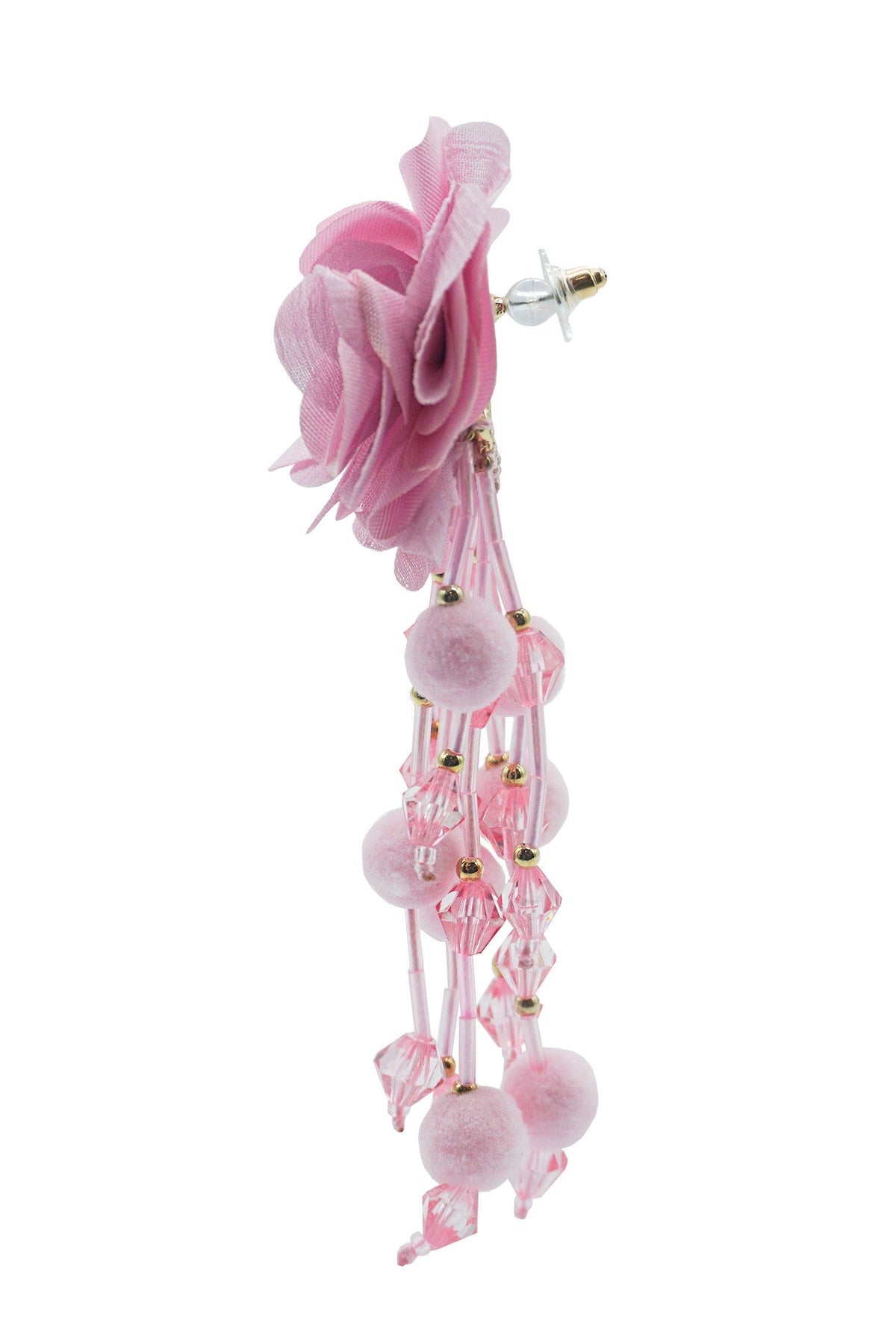 Shailee Pink Flower Drop Earrings