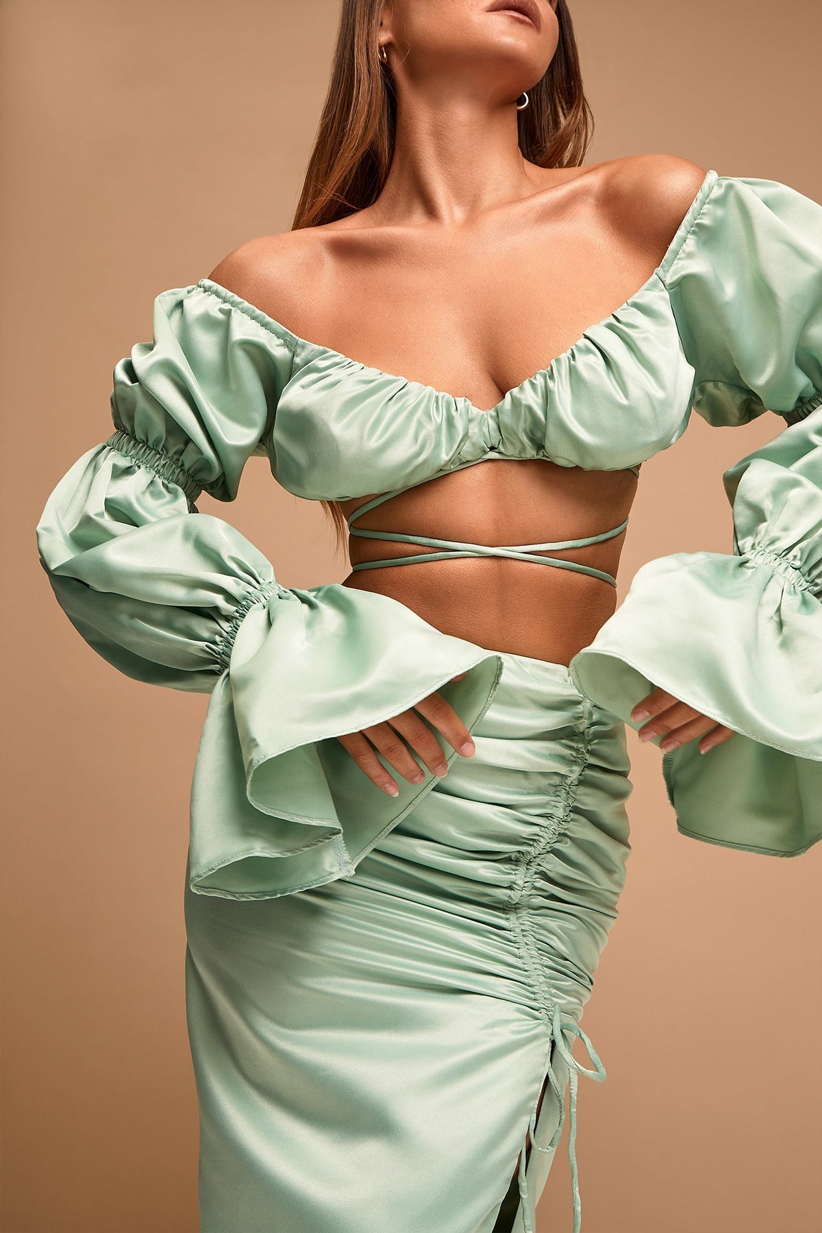 Alamour The Label Sets Arcelia Set Arcelia Sage Satin Set | Afterpay | Klarna | Zip Pay