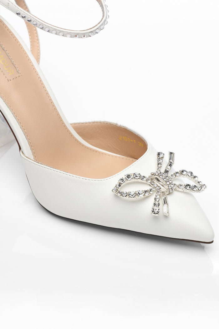 Alamour The Label Shoes Giorgia - White Heels Giorgia White Leather Heels | Afterpay | Klarna | Zip Pay