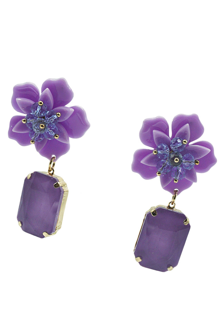 Alamour The Label Earrings Analu Purple Gem Flower Earrings Analu Purple Gem Flower Earrings | Afterpay | Klarna | Zip Pay