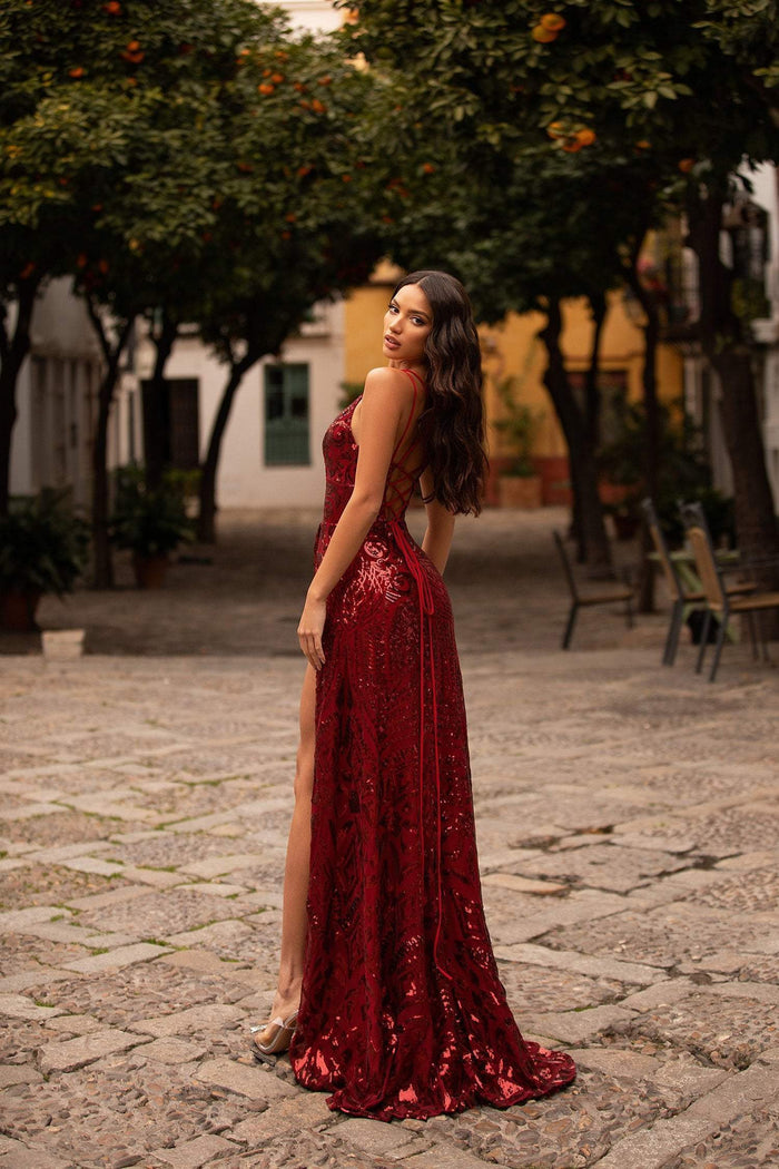 Alamour Made-To-Order MTO Sequin Celestia Sequin Gown - Burgundy Celestia Burgundy Sequin Gown | Afterpay | Klarna | Zip Pay