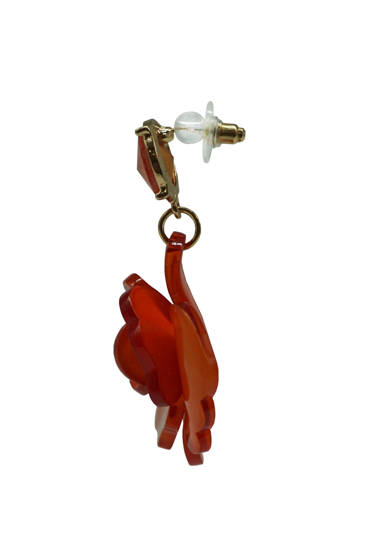 Camilla Orange Acrylic Flower Earrings