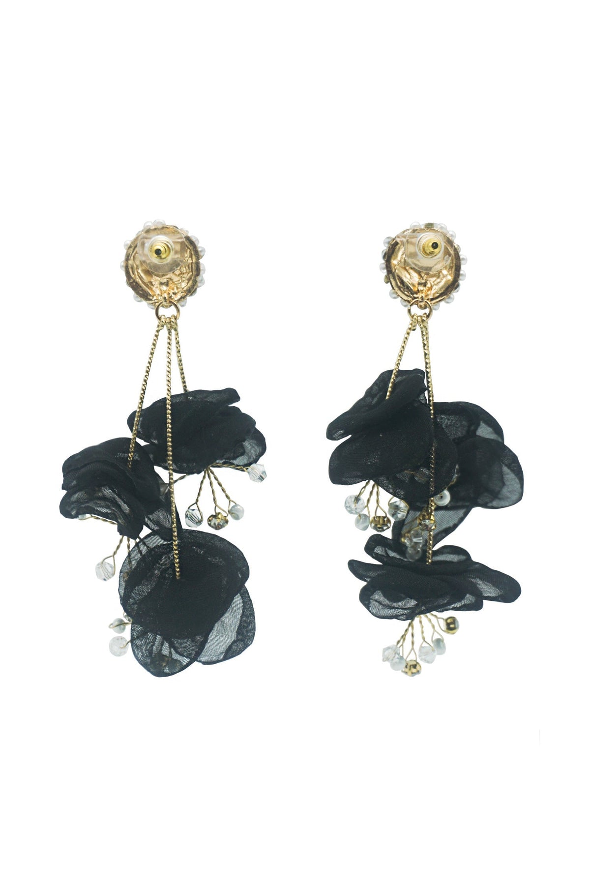 Emilita Black Petal Earrings