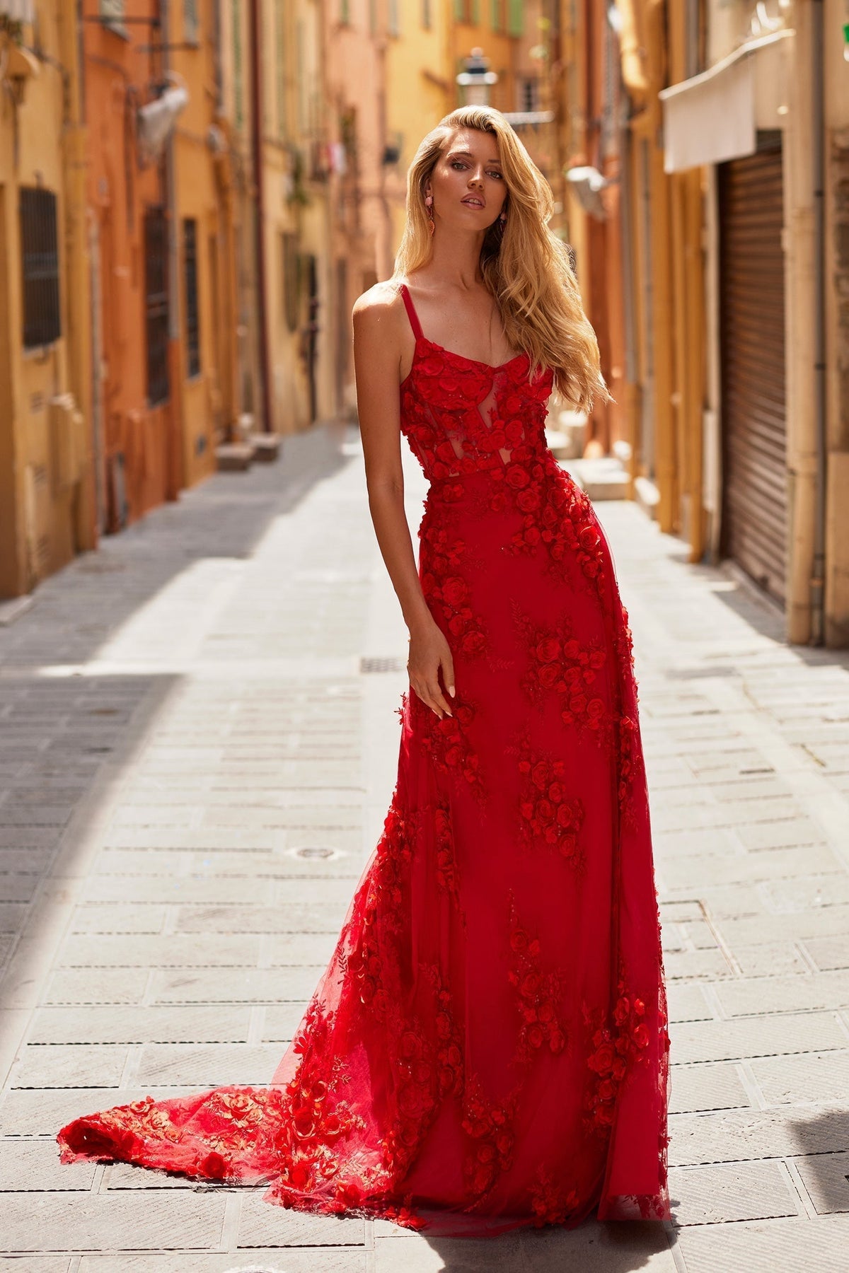 Alamour The Label MTO 3D Floral Magda - Red Magda Red 3D Floral Gown | Afterpay | Klarna | Zip Pay