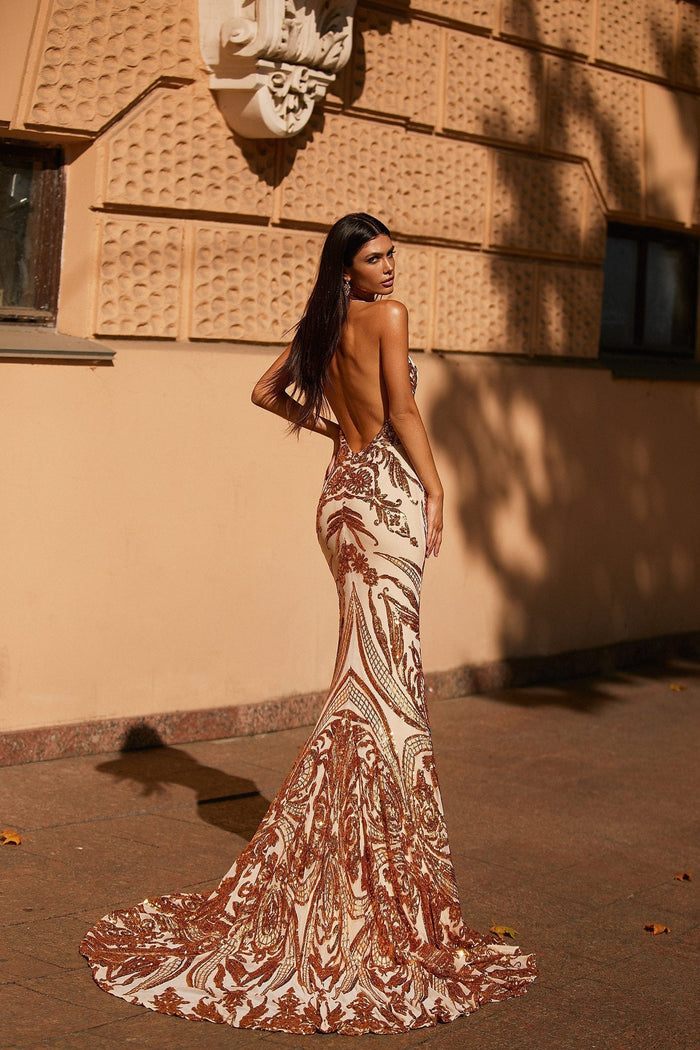 Alamour Made-To-Order MTO Sequin Ariya - Gold Ariya Gold Sequin Gown | Afterpay | Laybuy | Klarna | Zip Pay