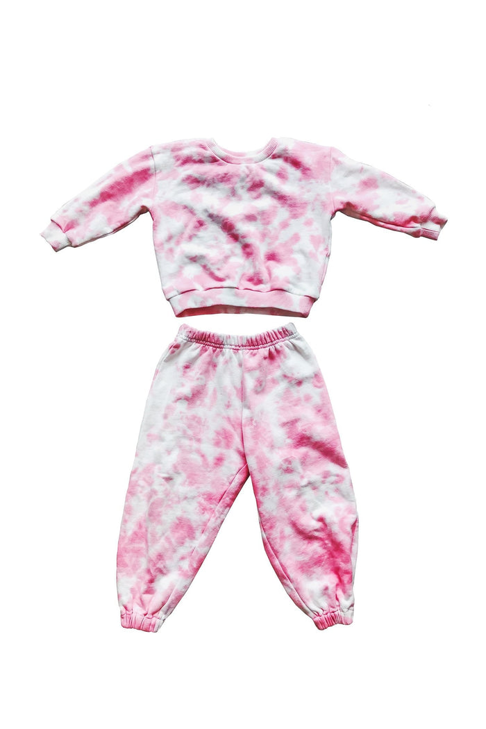 Alamour The Label Kidswear Cara Kids Set - Pink Cara Kids Pink Joggers And Sweatshirt Set | Afterpay | Klarna