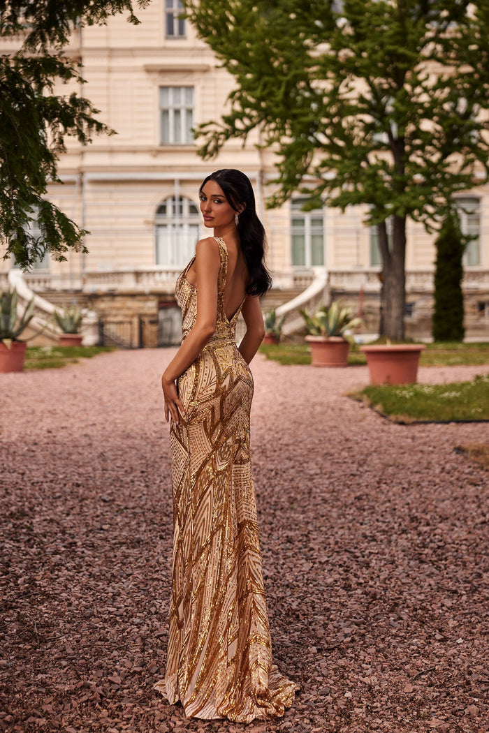 Alamour Made-To-Order MTO Sequin Luan - Gold Luan Gold Sequin Gown | Afterpay | Klarna | Zip Pay