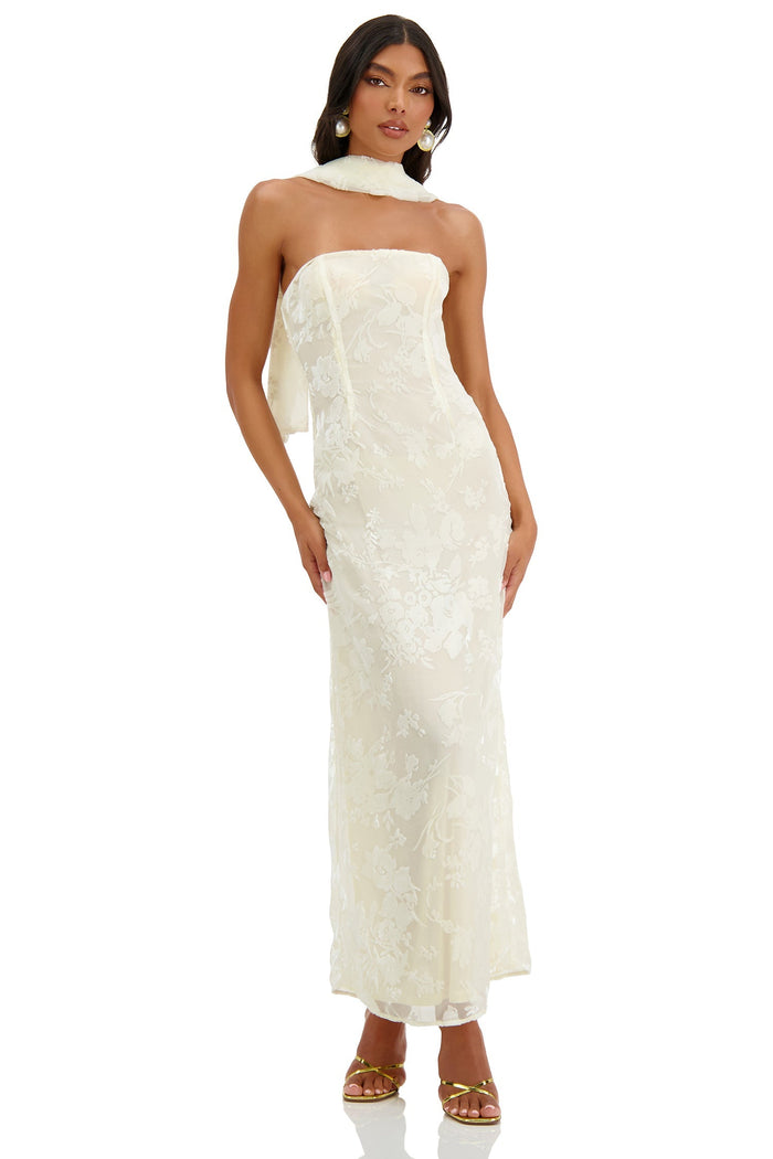 Alamour The Label RTW Midi Dress Jolanda Dress Jolanda Velvet Devore Floral Dress | Afterpay | Klarna | Zip Pay