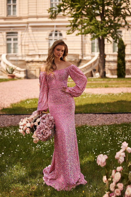 Raquel Sequin Gown - Pink