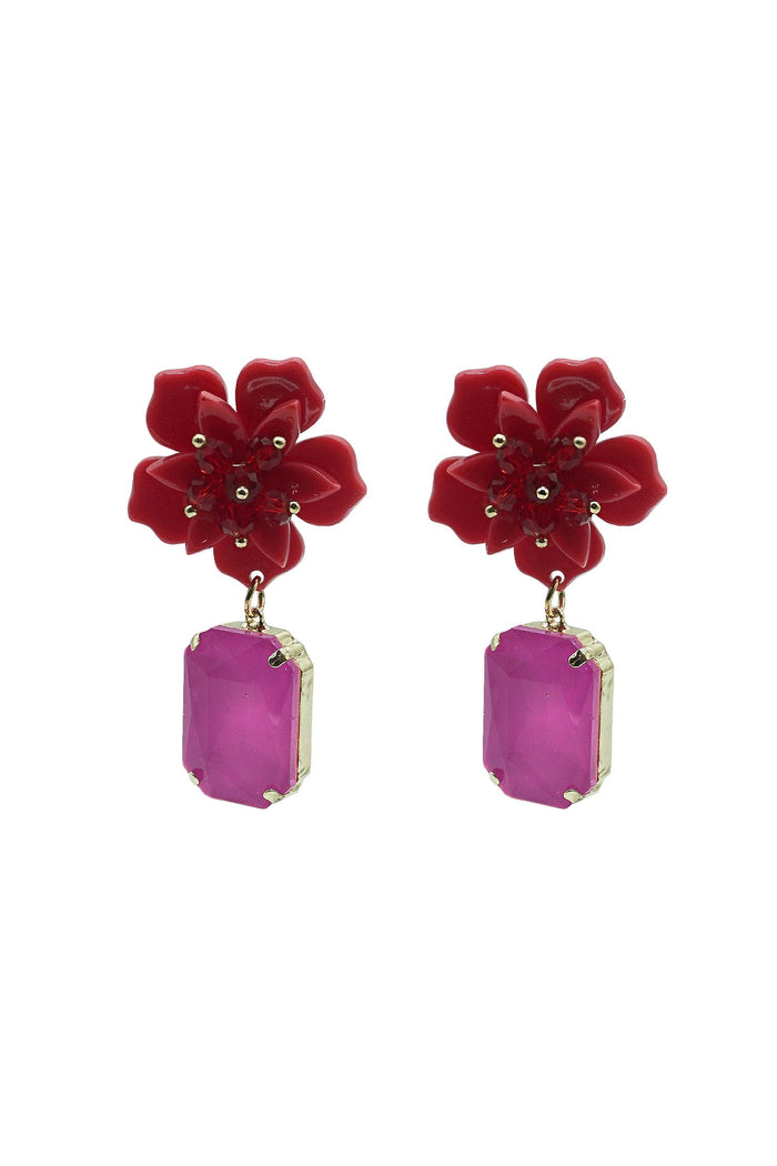 Alamour The Label Earrings Analu Pink Gem Flower Earrings Analu Pink Gem Flower Earrings | Afterpay | Klarna | Zip Pay