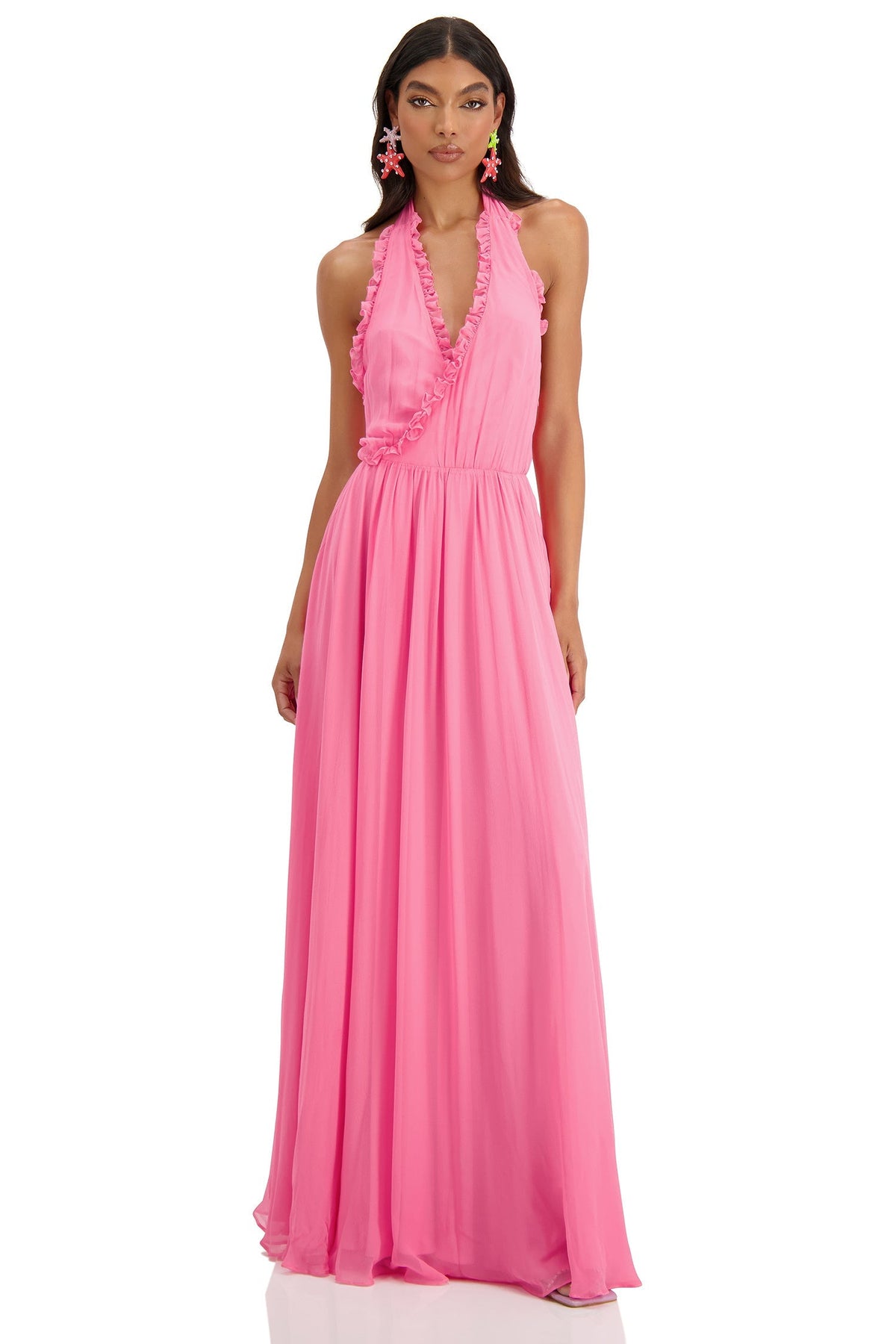 francescas pink dress Francesca Retrofete while the crisscross neckline adds a chic Francesca's Grace Tiered Ruffle Mini