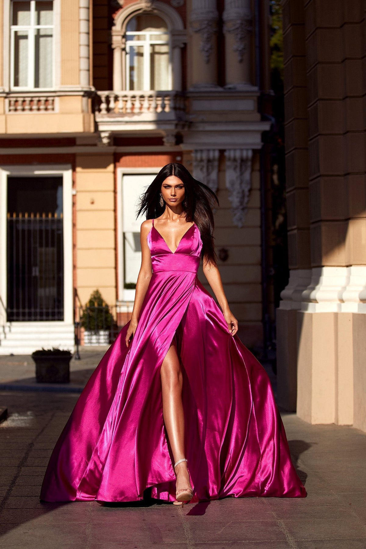 Ruru Fuchsia Satin Gown | Afterpay | Klarna | Zip Pay M Ruru Fuchsia Satin Gown | Afterpay | Klarna | Zip Pay M