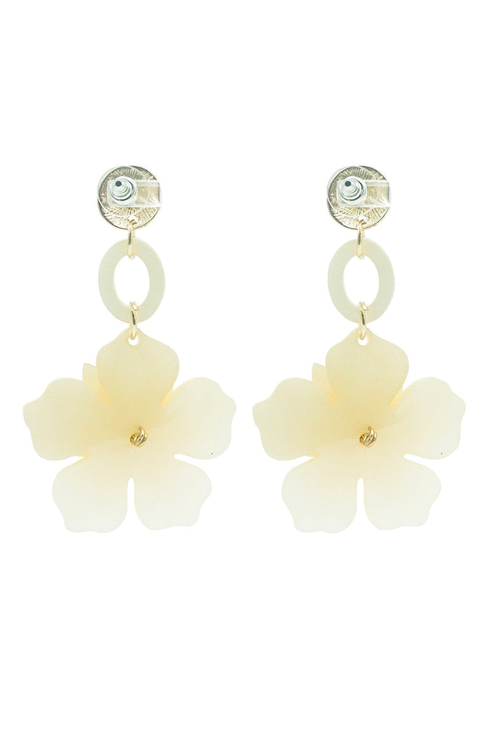 Petra Ivory Flower Drop Earrings