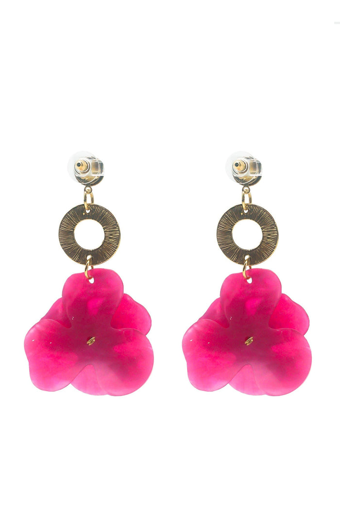 Alamour The Label Earrings Petra Magenta Flower Drop Earrings Petra Magenta Flower Drop Earrings | Afterpay | Klarna | Zip Pay