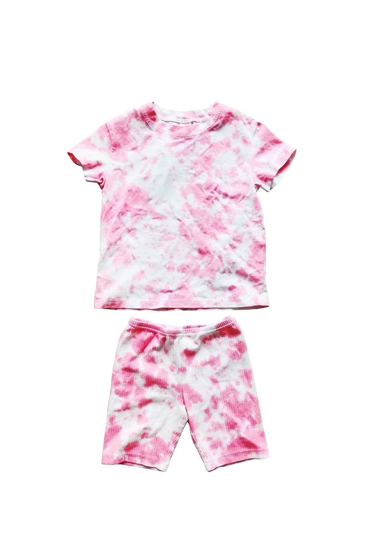 Kourtney Kids Set - Pink Tie Dye T-Shirt & Bike Shorts