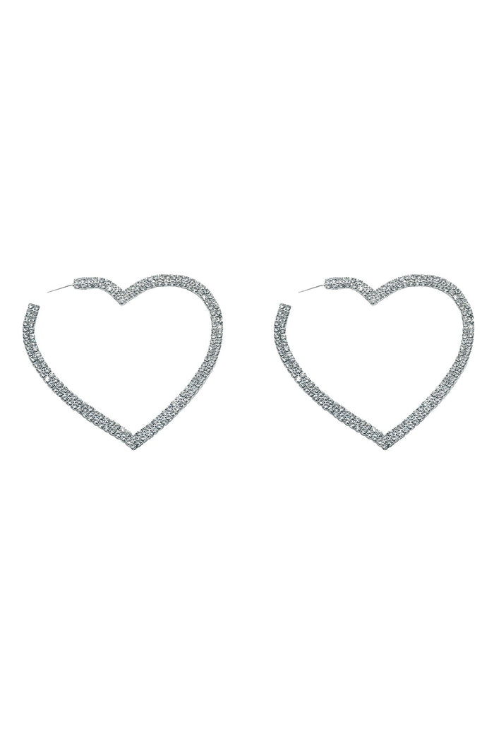 Alamour The Label Earrings Gaia Silver Crystal Heart Hoop Earrings Gaia Silver Crystal Heart Hoop Earrings | Afterpay | Klarna