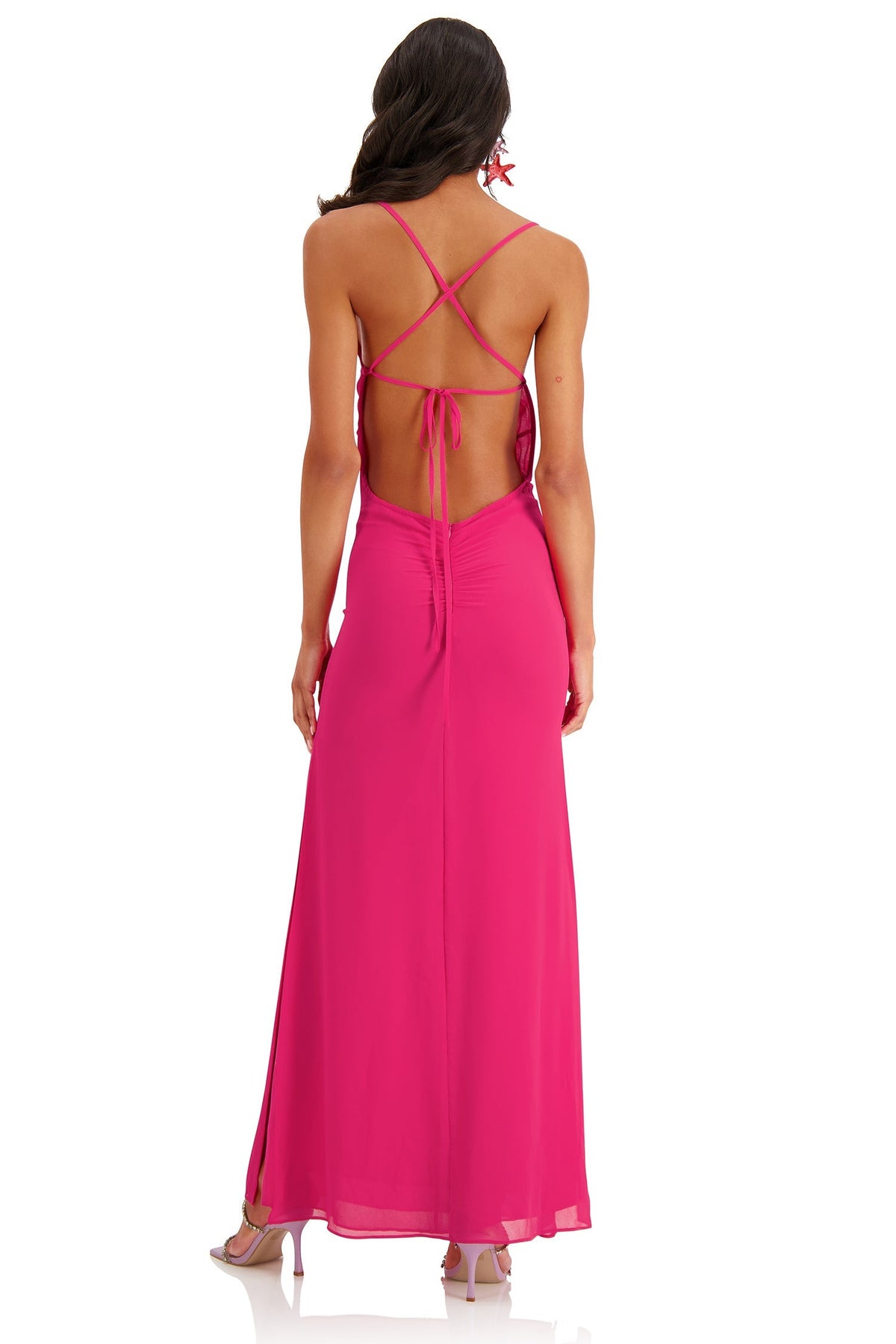 Jiana Hot Pink Chiffon Maxi Dress | Afterpay | Klarna | Zip Pay XXS Jiana Hot Pink Chiffon Maxi Dress | Afterpay | Klarna | Zip Pay XXS