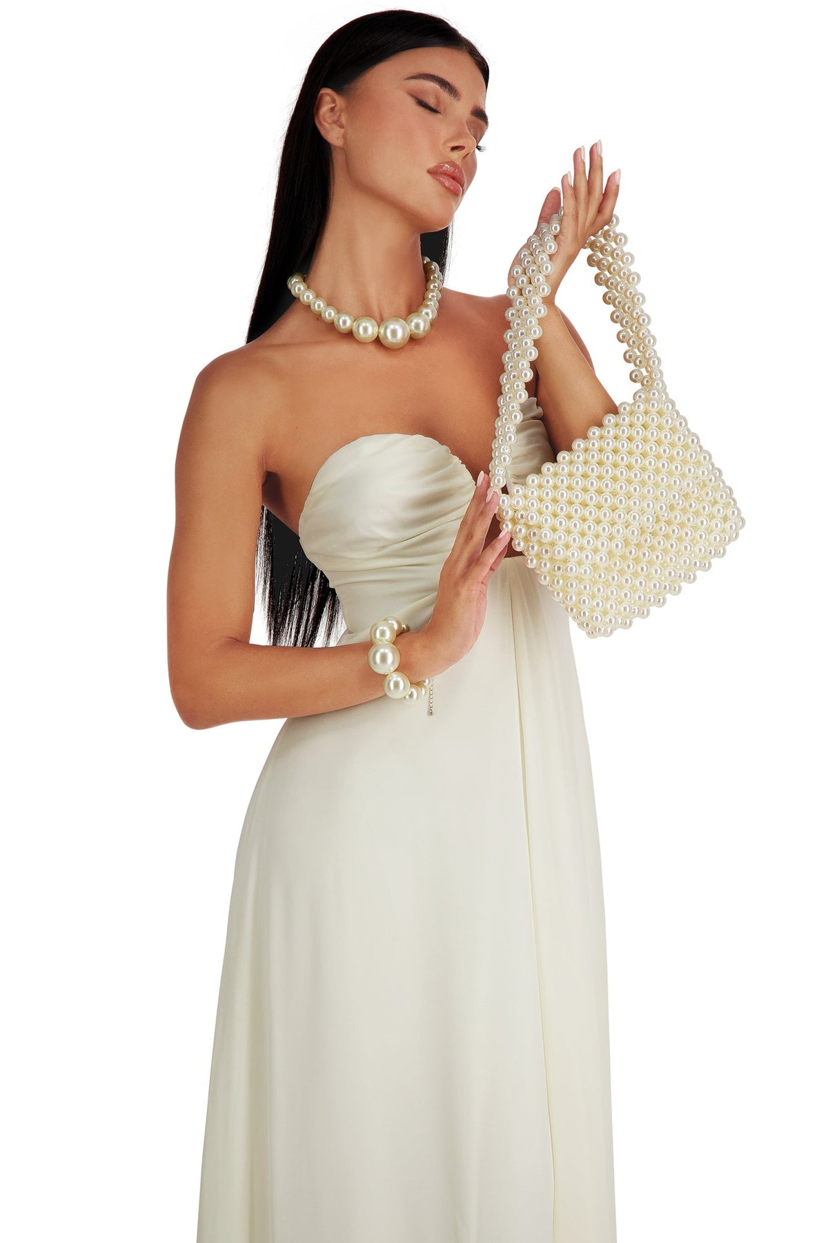 Ciana White Chiffon Maxi Dress