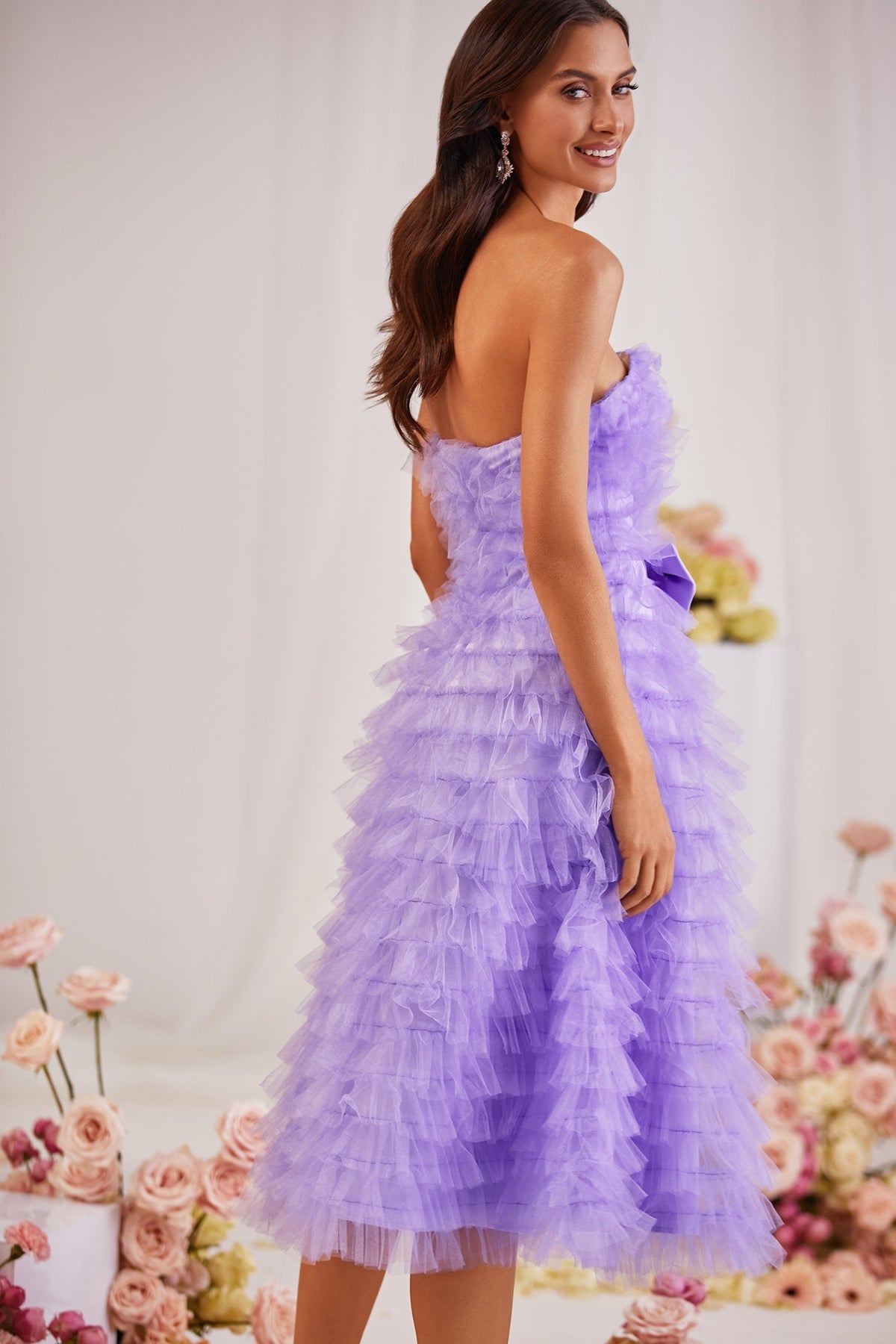 lilac tulle midi dress Violet Sky Midi Dress Teuta Matoshi