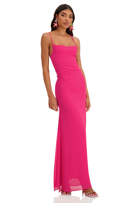 Emilie Crepe Gown - Dusty Pink