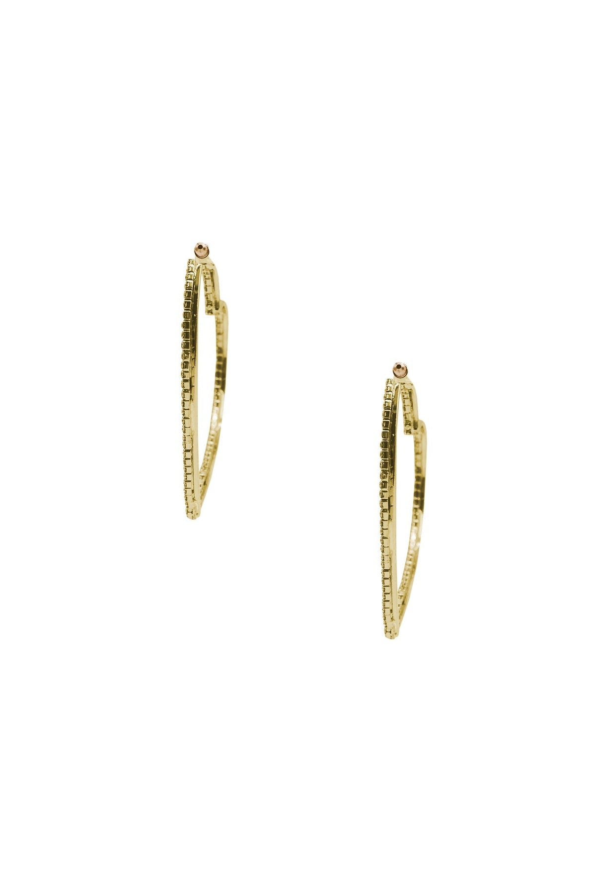 Gaia Gold Crystal Heart Hoop Earrings