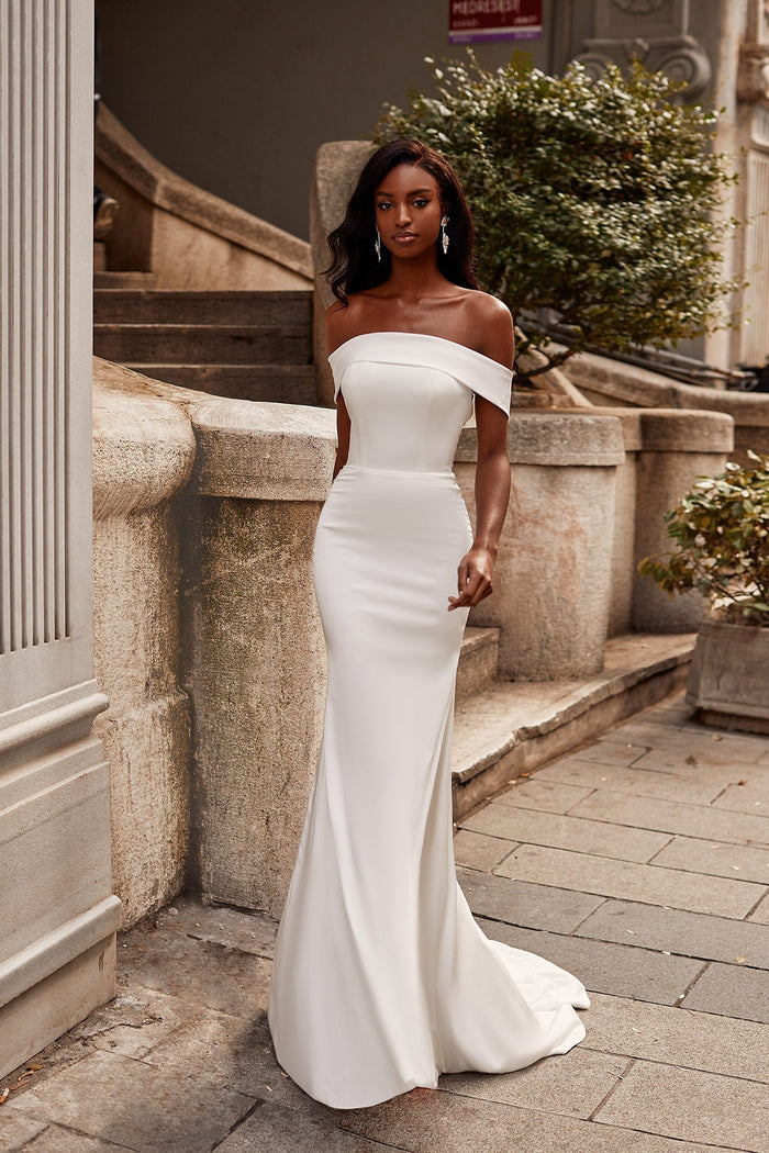 Alamour Made-To-Order MTO Bridal Crystal Gown Crystal White Off Shoulder Gown | Afterpay | Klarna | Zip Pay