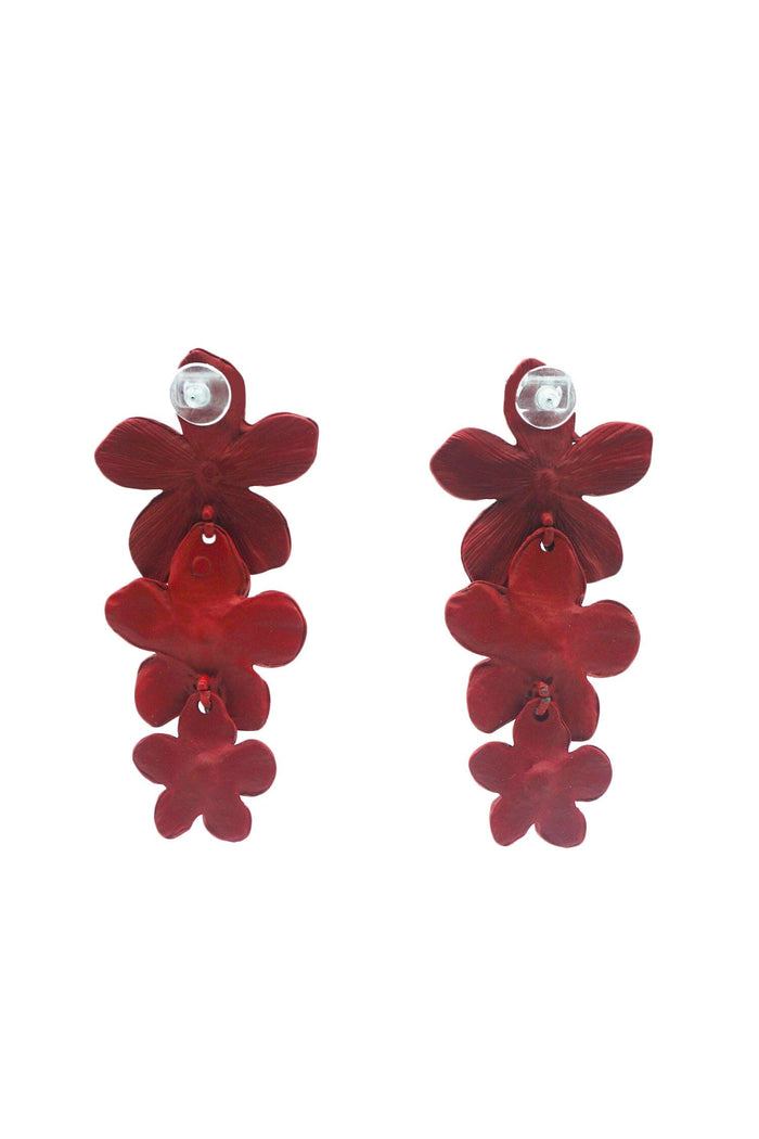 Alamour The Label Earrings Carola Burgundy Flower Earrings Carola Burgundy Flower Earrings | Afterpay | Klarna | Zip Pay