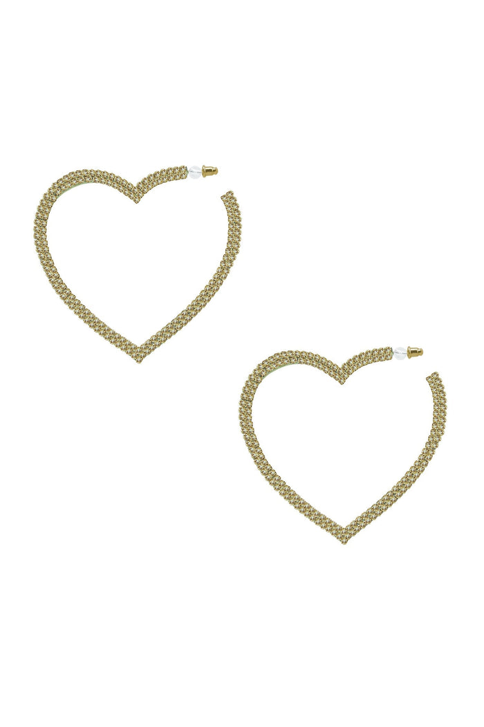 Alamour The Label Earrings Gaia Gold Crystal Heart Hoop Earrings Gaia Gold Crystal Heart Hoop Earrings | Afterpay | Klarna