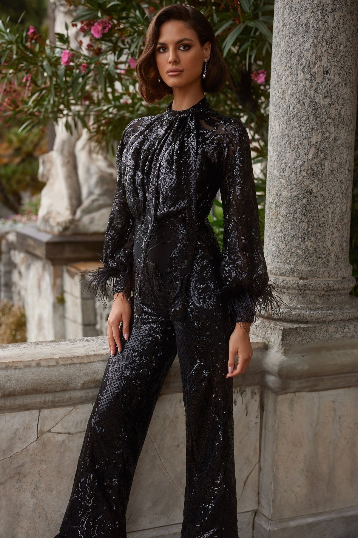 Alamour The Label Playsuits & Jumpsuits Jessalyn - Black Jessalyn Black Sequin Jumpsuit | Afterpay | Klarna | Zip Pay
