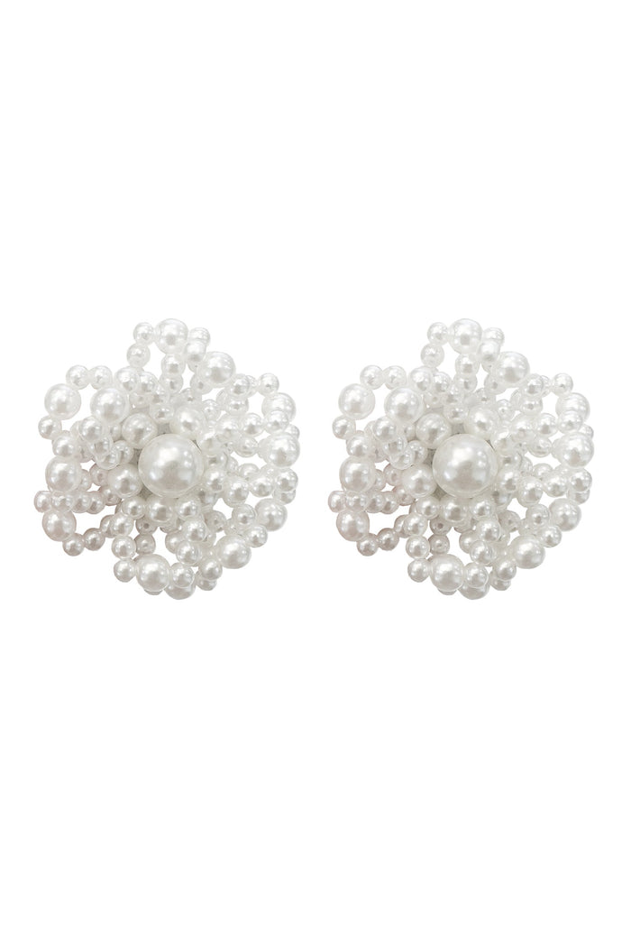 Alamour The Label Earrings Audrina Pearl Flower Statement Earrings Audrina Pearl Flower Earrings | Afterpay | Klarna | Zip Pay