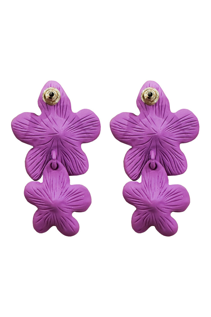 Alamour The Label Earrings Shyla Purple Multi Flower Earrings Shyla Purple Flower Earrings | Afterpay | Klarna | Zip Pay