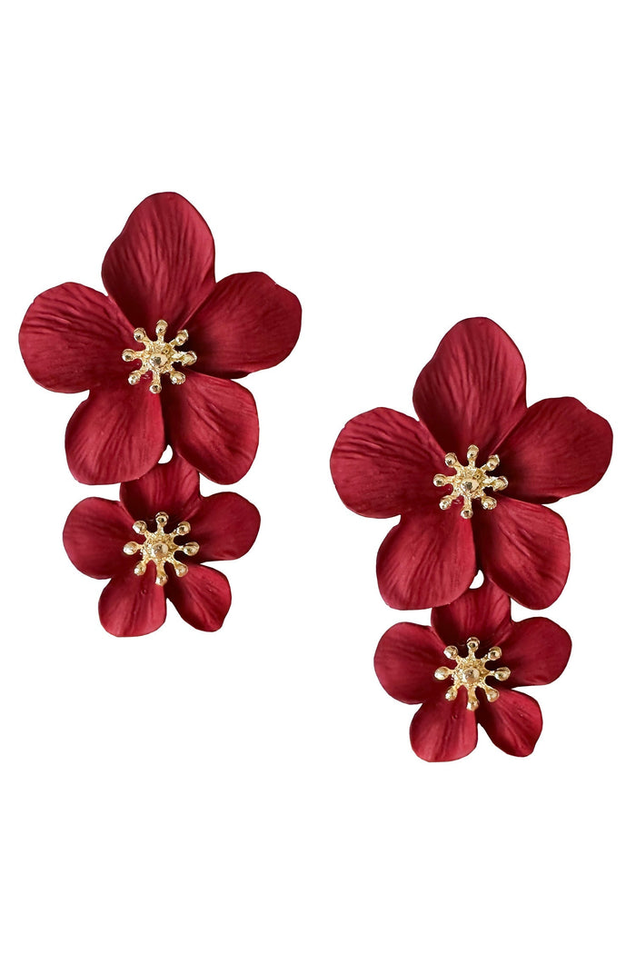 Alamour The Label Earrings Shyla Red Multi Flower Earrings Shyla Red Flower Earrings | Afterpay | Klarna | Zip Pay