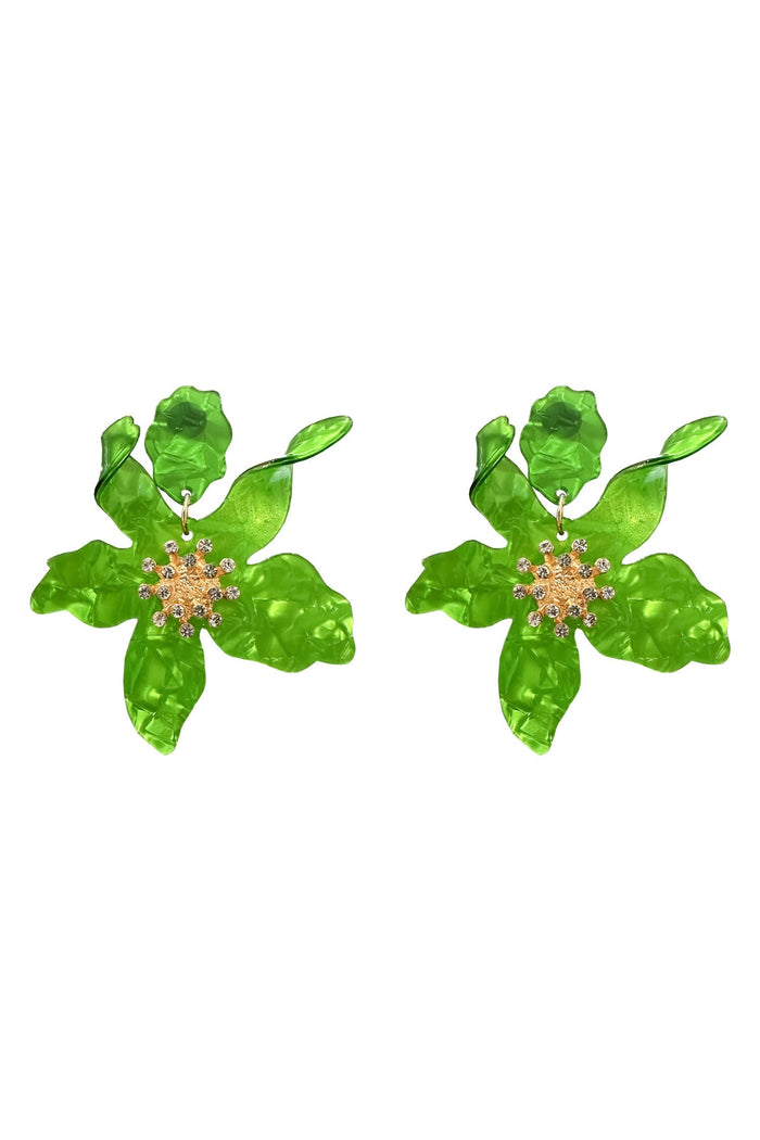 Alamour The Label Earrings Briella Green Flower Earrings Briella Green Flower Earrings | Afterpay | Klarna | Zip Pay
