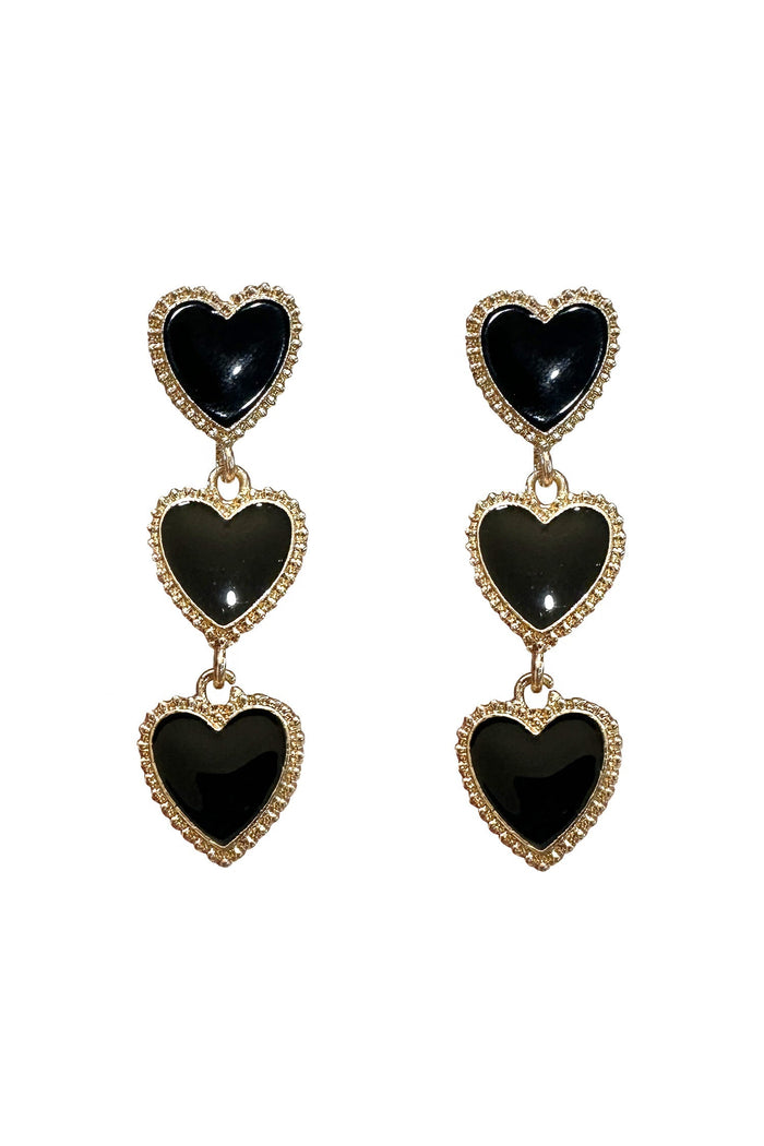 Alamour The Label Earrings Shirley Black Heart Earrings Shirley Black Heart Earrings | Afterpay | Klarna | Zip Pay