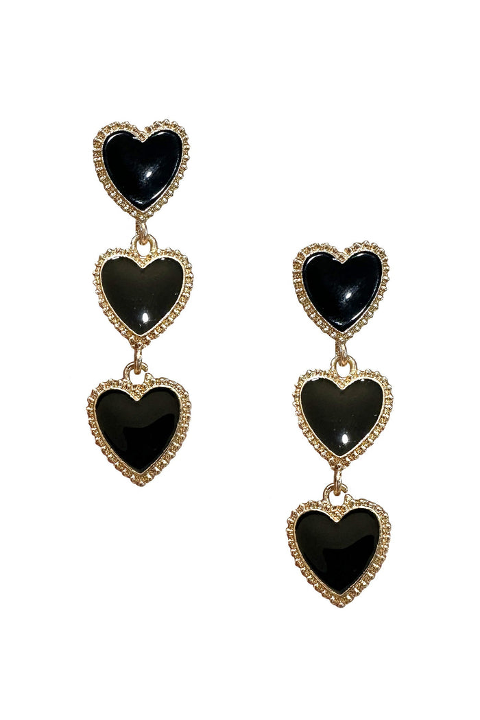 Alamour The Label Earrings Shirley Black Heart Earrings Shirley Black Heart Earrings | Afterpay | Klarna | Zip Pay