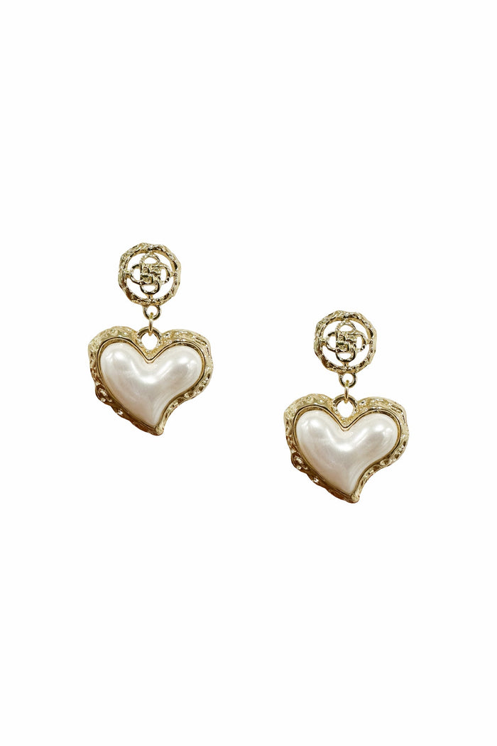 Alamour The Label Earrings Ramiza White Drop Heart Earrings Ramiza White Drop Heart Earrings | Afterpay | Klarna | Zip Pay