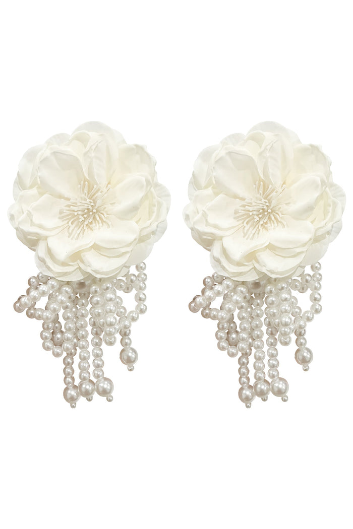 Alamour The Label Earrings Elettra White Pearl Earrings Elettra Pearl Flower Earrings | Afterpay | Laybuy | Klarna | Zippay