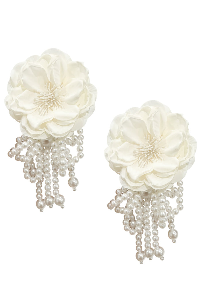 Alamour The Label Earrings Elettra White Pearl Earrings Elettra Pearl Flower Earrings | Afterpay | Laybuy | Klarna | Zippay